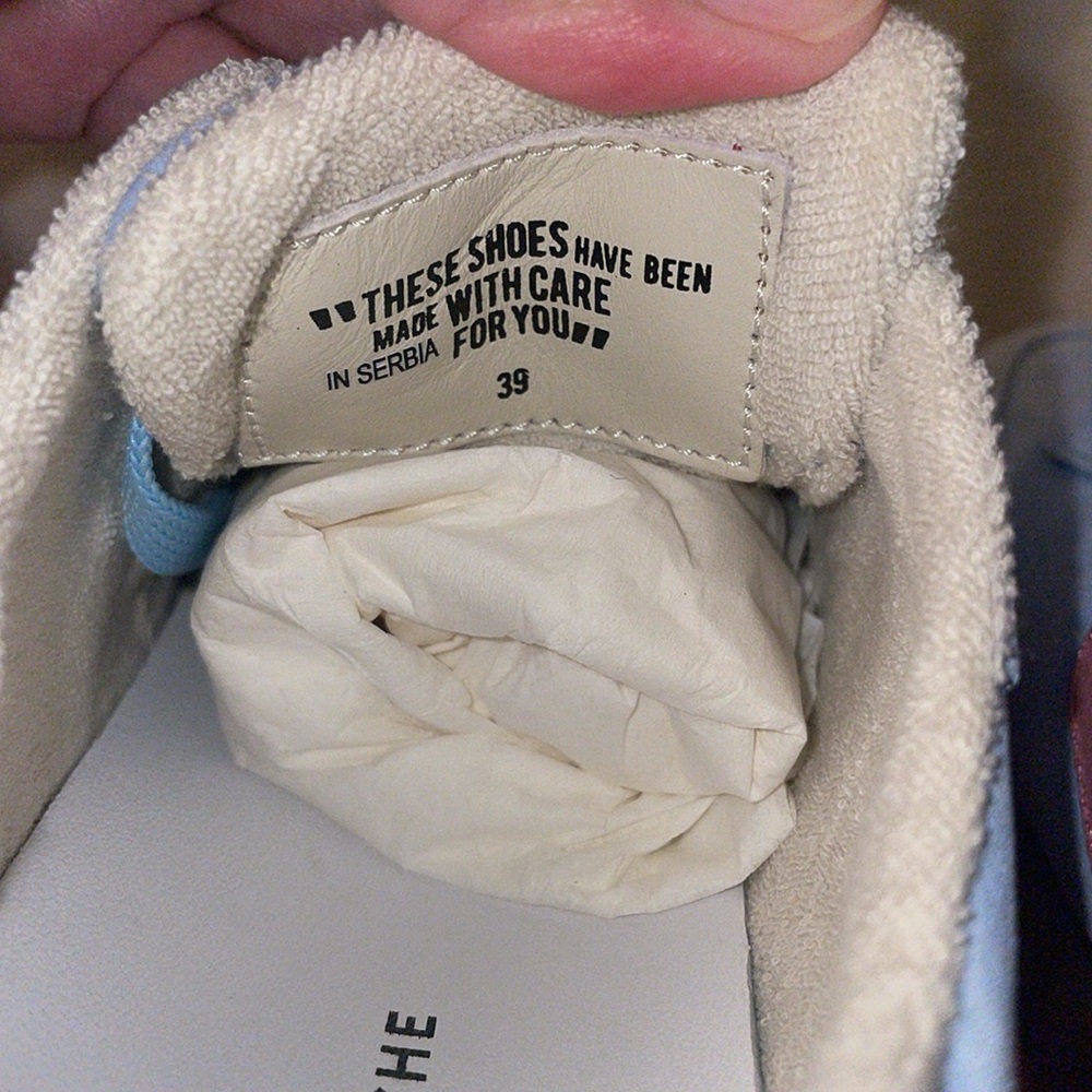 NWT VOILE BLANCHE INES Suede Sneakers in Light Blue-Pink - Picture 12 of 15